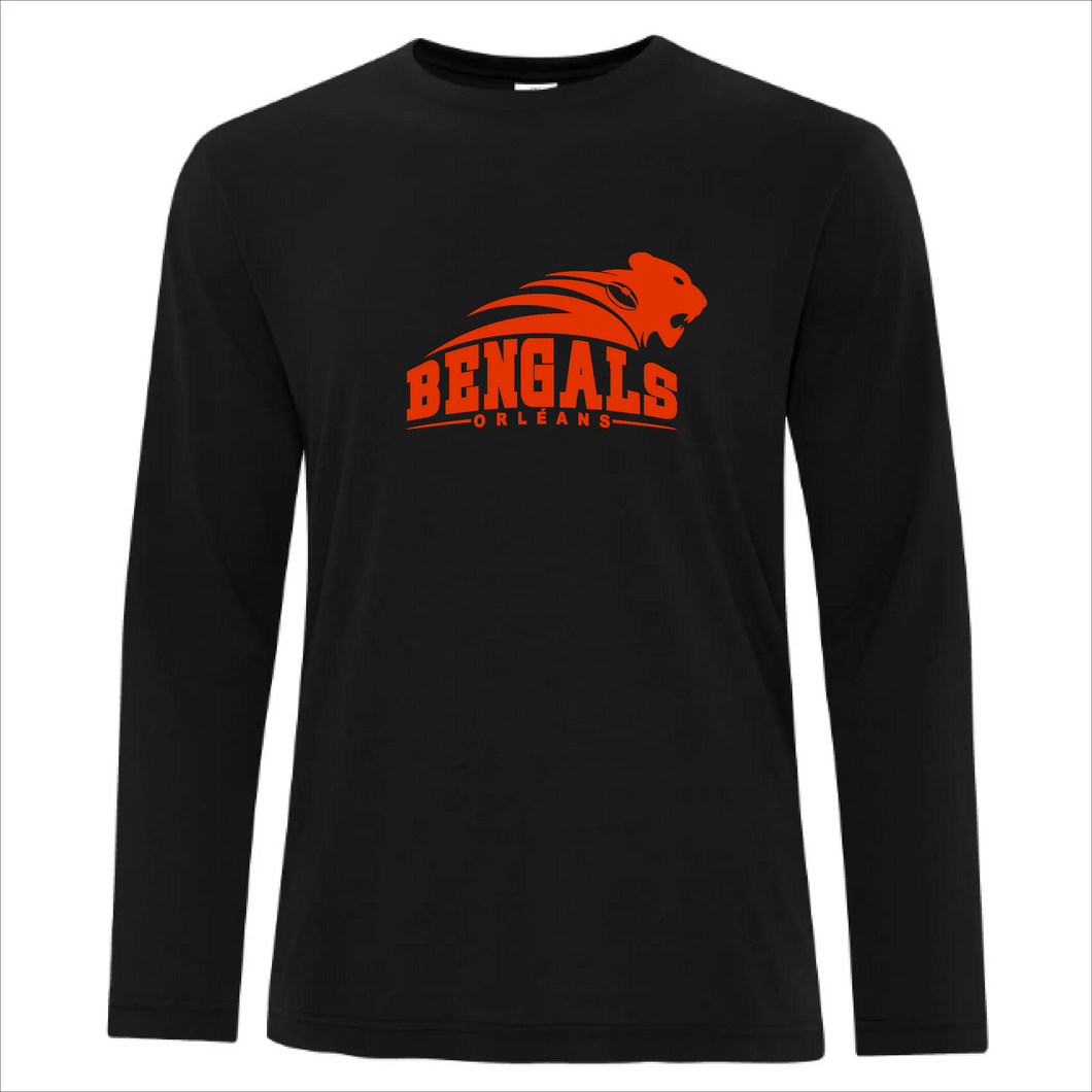 Men's Long Sleeve Black T-Shirt - Orleans Bengals Football