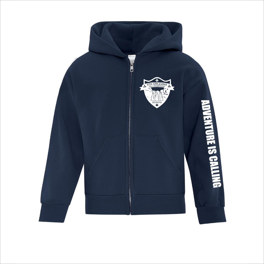 Youth Navy Zip Hoodie - 4th Orleans Venturers